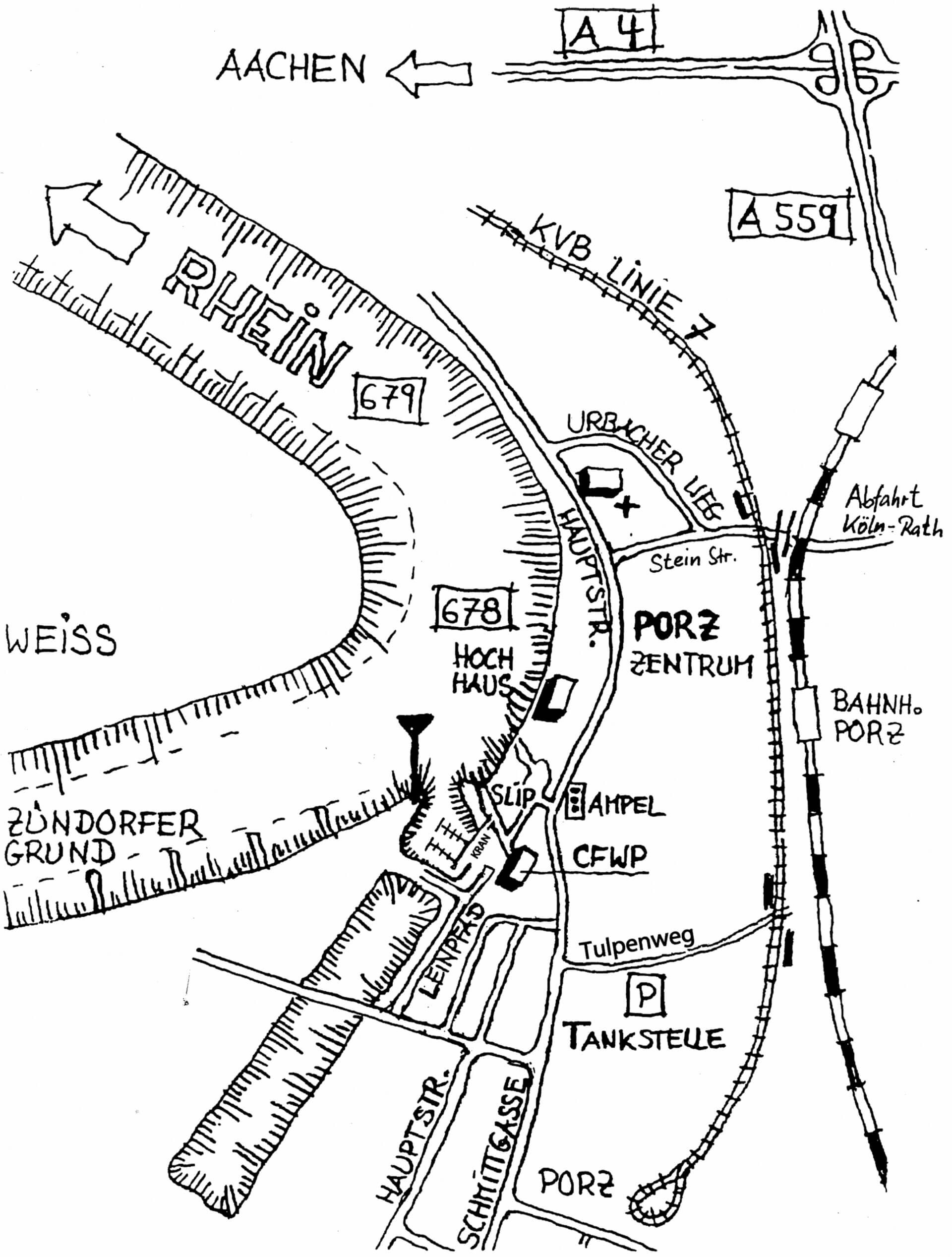 Hafenplan Köln Porz.